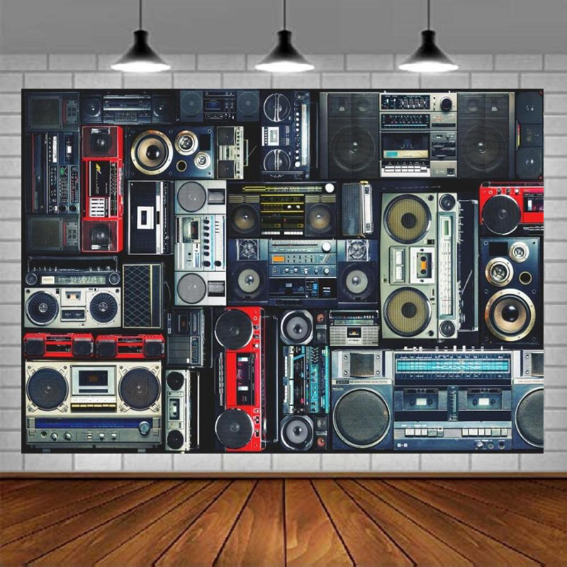 Audio Music Background - Latar Belakang Fotografi Radio Boombox Retro