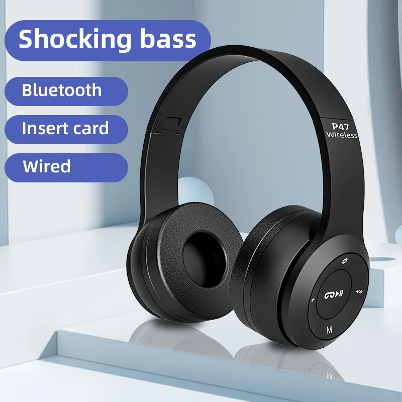 Audio Music Kids - Headphone Bluetooth Nirkabel Lipat P47 50