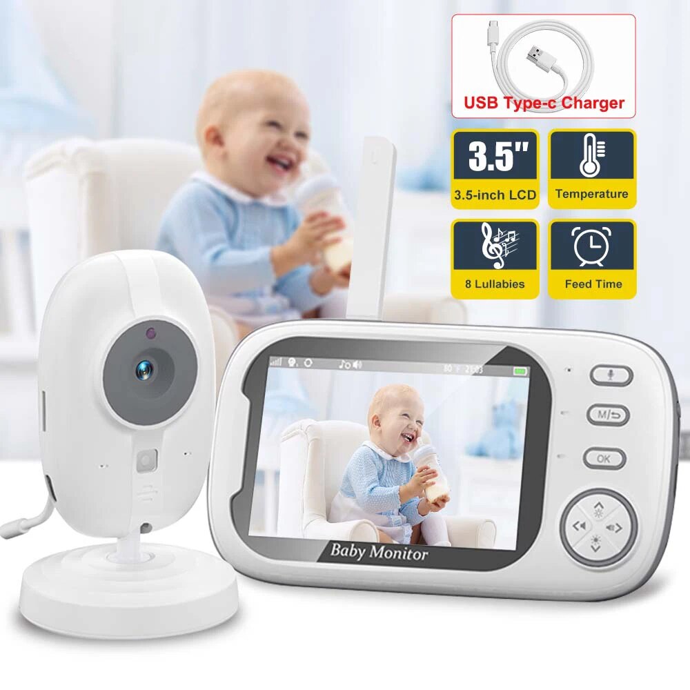 Audio Music Kids - Monitor bayi Video 3.5 inci, Audio