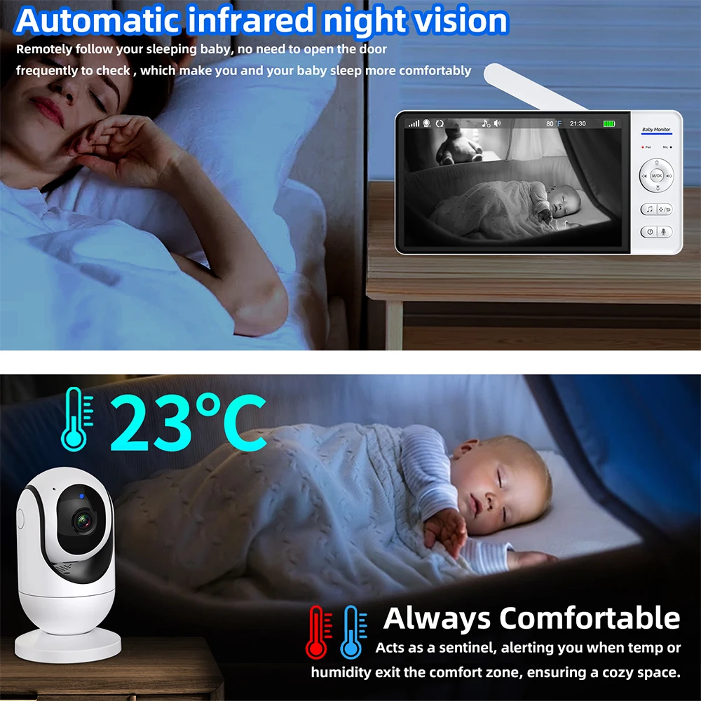 Tidak Ada WiFi Monitor Bayi 7  - Audio Music Kids ulasan dan harga