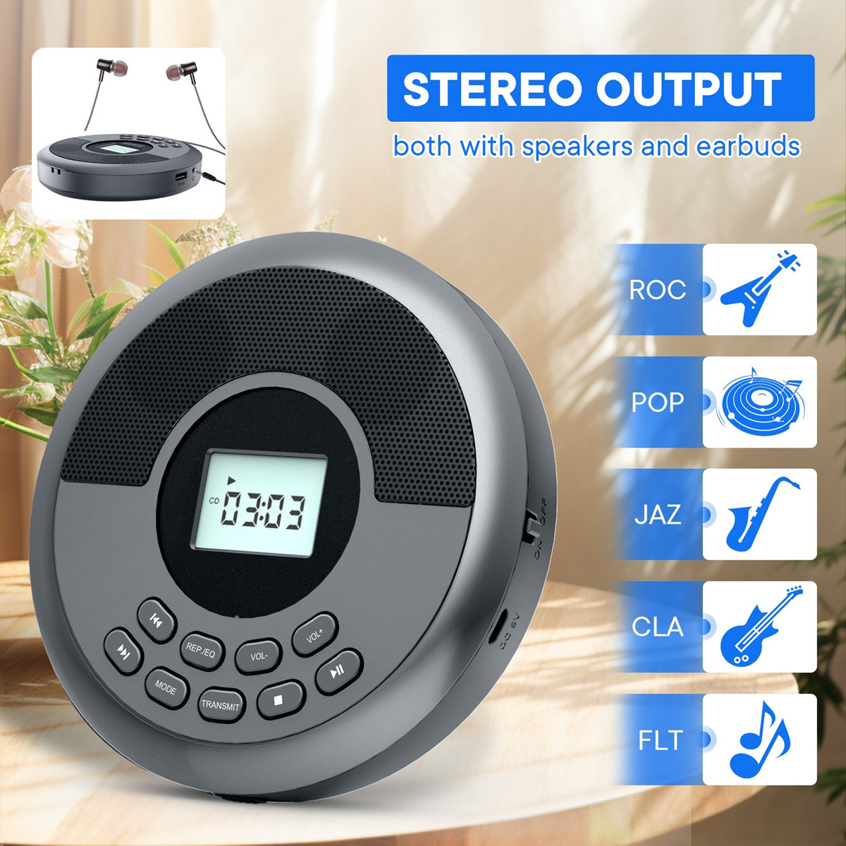 Mesin CD Disc Portabel Pemutar - Audio Music Mp3 Songs ulasan dan harga