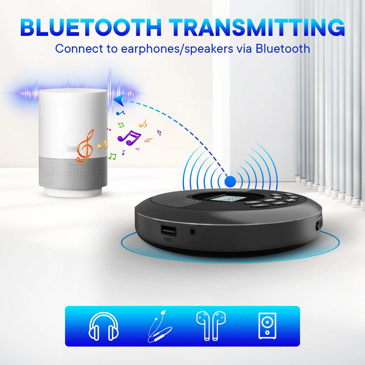 Mesin CD Disc Portabel Pemutar - Audio Music Mp3 Songs ulasan dan harga