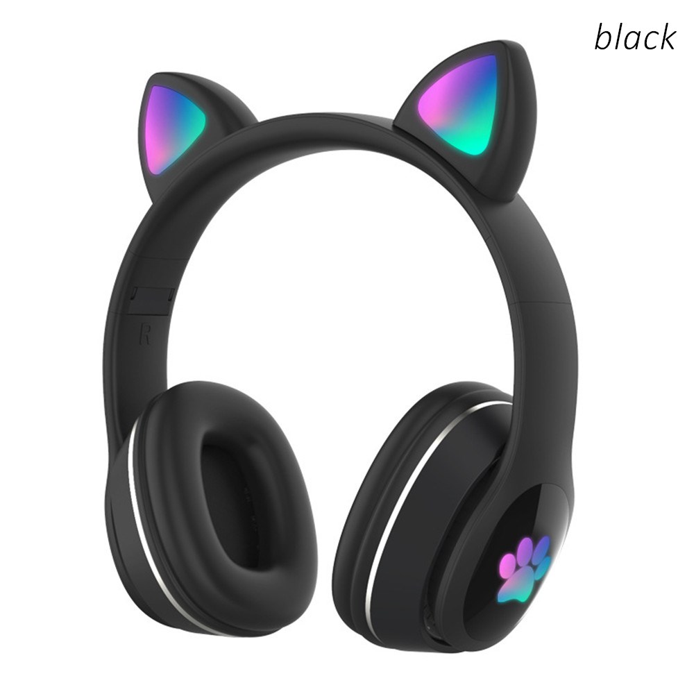 Headphone Nirkabel LED Kucing  - Audio Music Kids ulasan dan harga