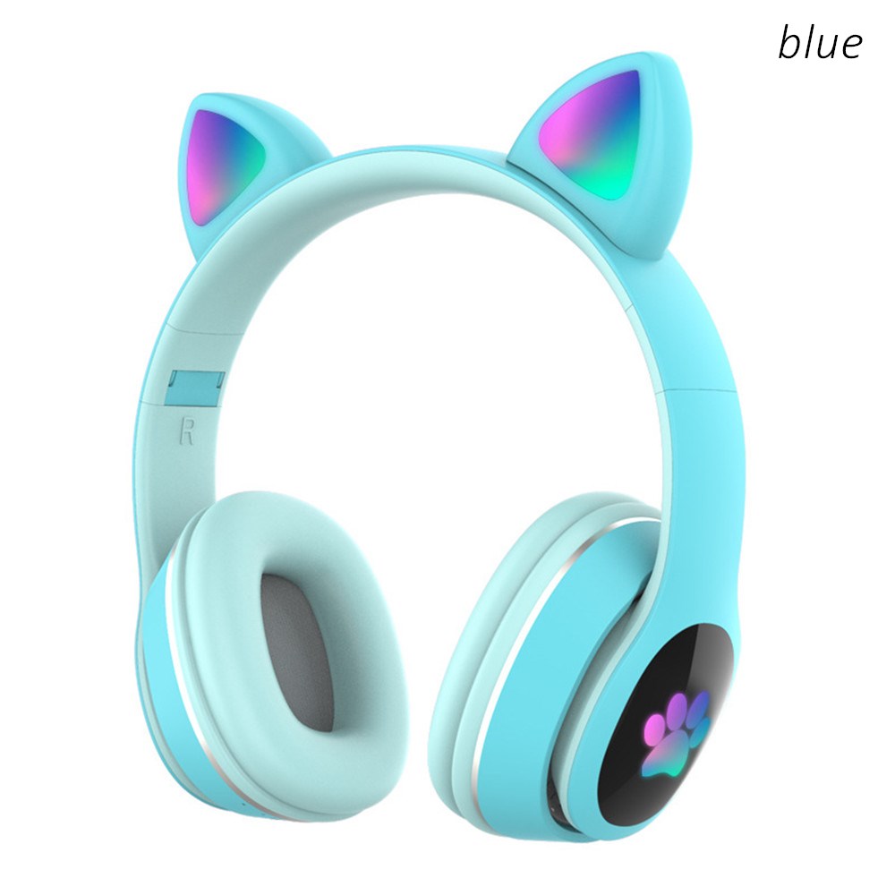 Headphone Nirkabel LED Kucing  - Audio Music Kids ulasan dan harga