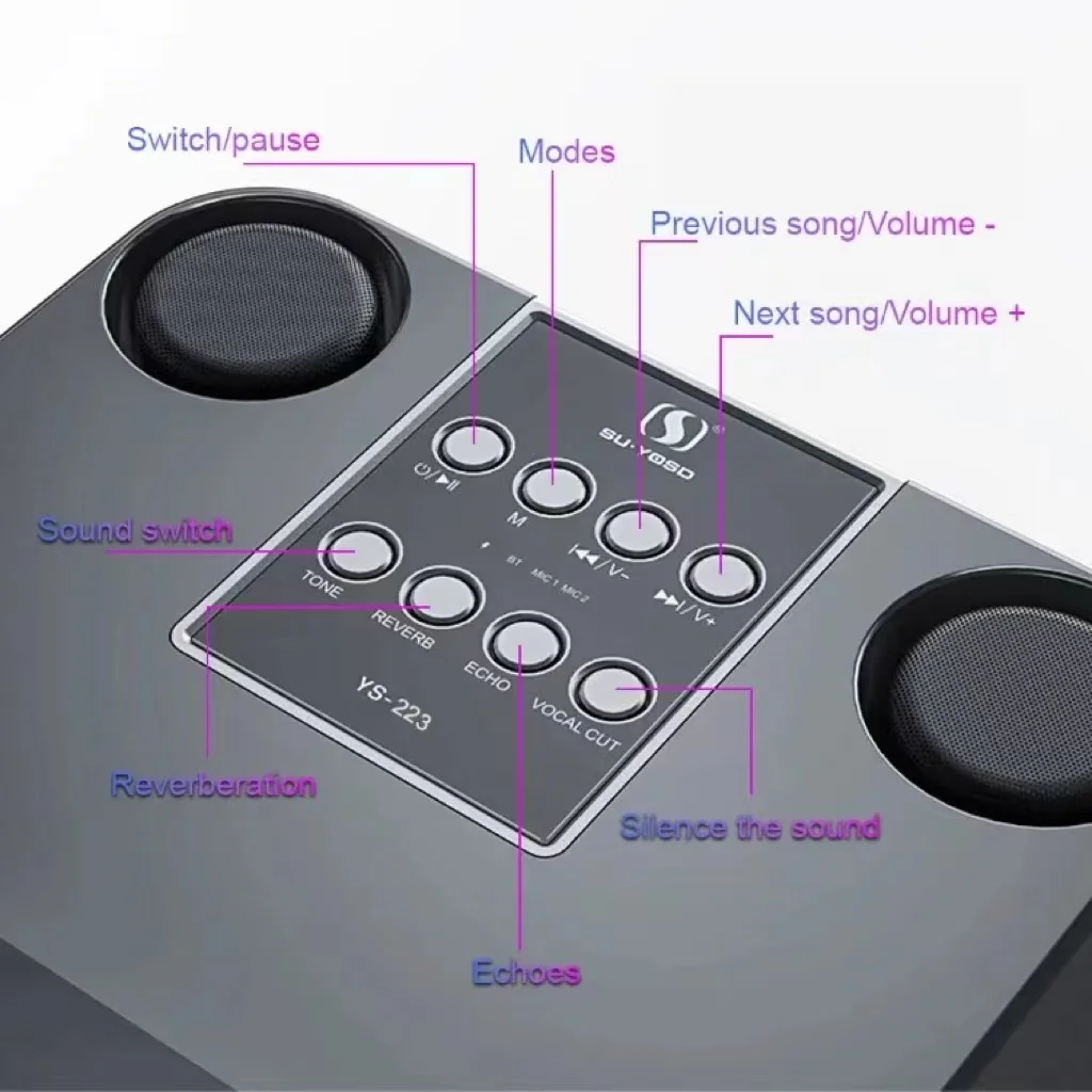 Speaker BT Portabel dengan 2 M - Audio Music Kids ulasan dan harga